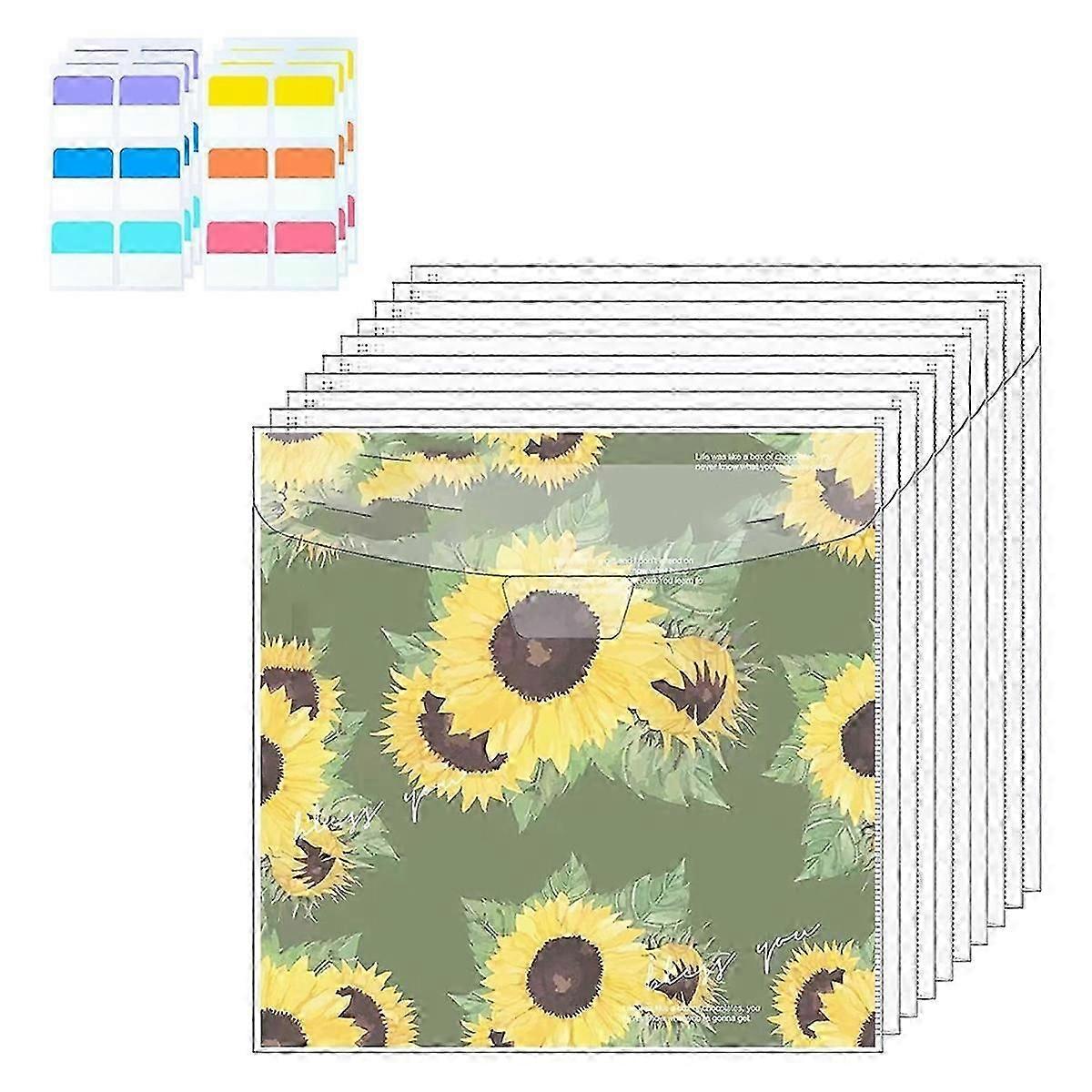 10 Pieces Scrapbook Paper Storage Organizer For 12 X 12 Inch Scrapbooking Paper,with 6 Coloful Sticky Index Tabs