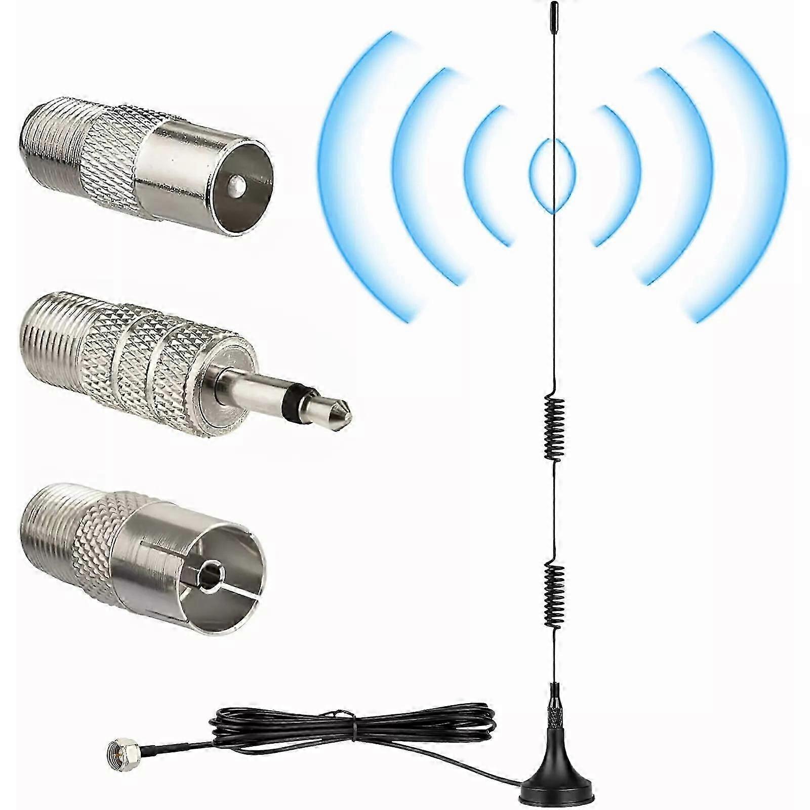 DAB UKW FMラジオアンテナ7dBi、デジタルラジオ用3mケーブルおよび磁気ベース付き
