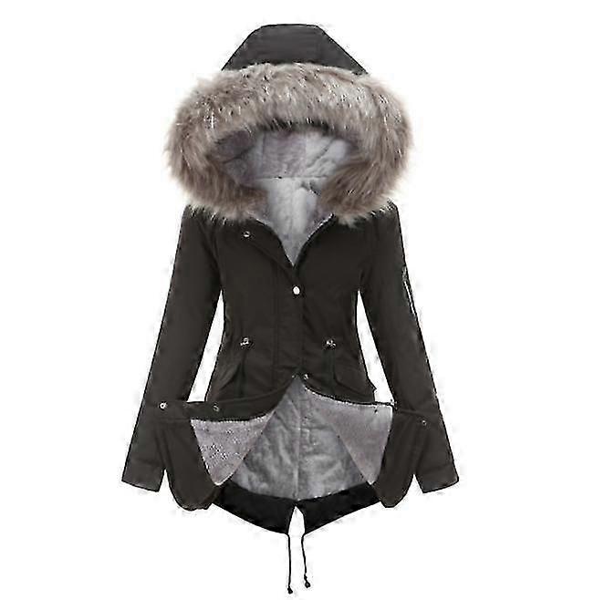 Linha de lã com capuz feminino casacos Parkas jaquetas de pele falsa com bolsos