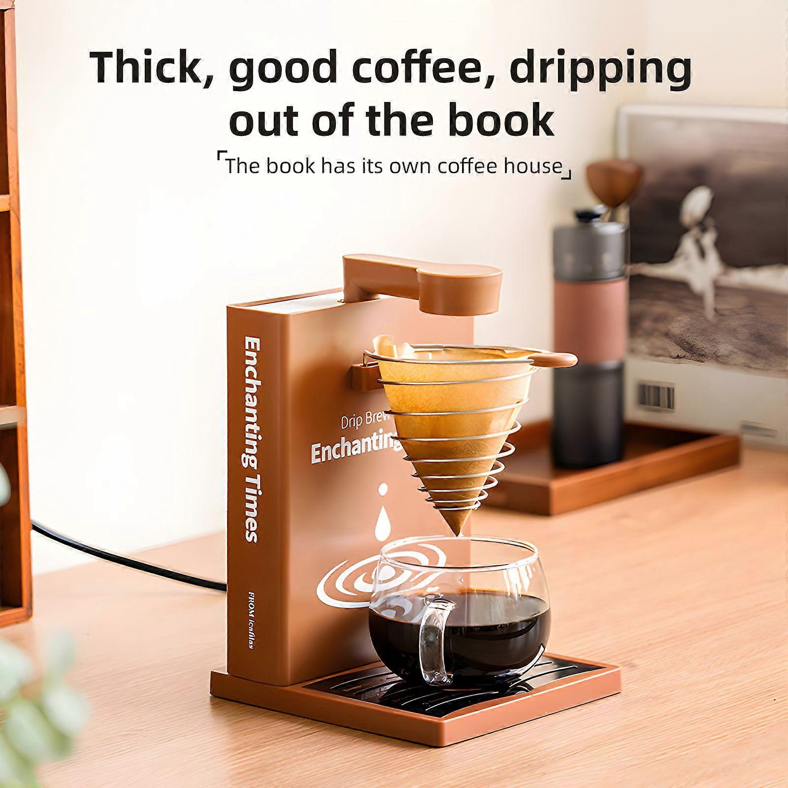 Automatic / Manual Drip Coffee Maker 300ml Detachable Water Tank Constant Temperature Book Shaped 400W Pour Over Coffee Maker with Paper Filter / Brus