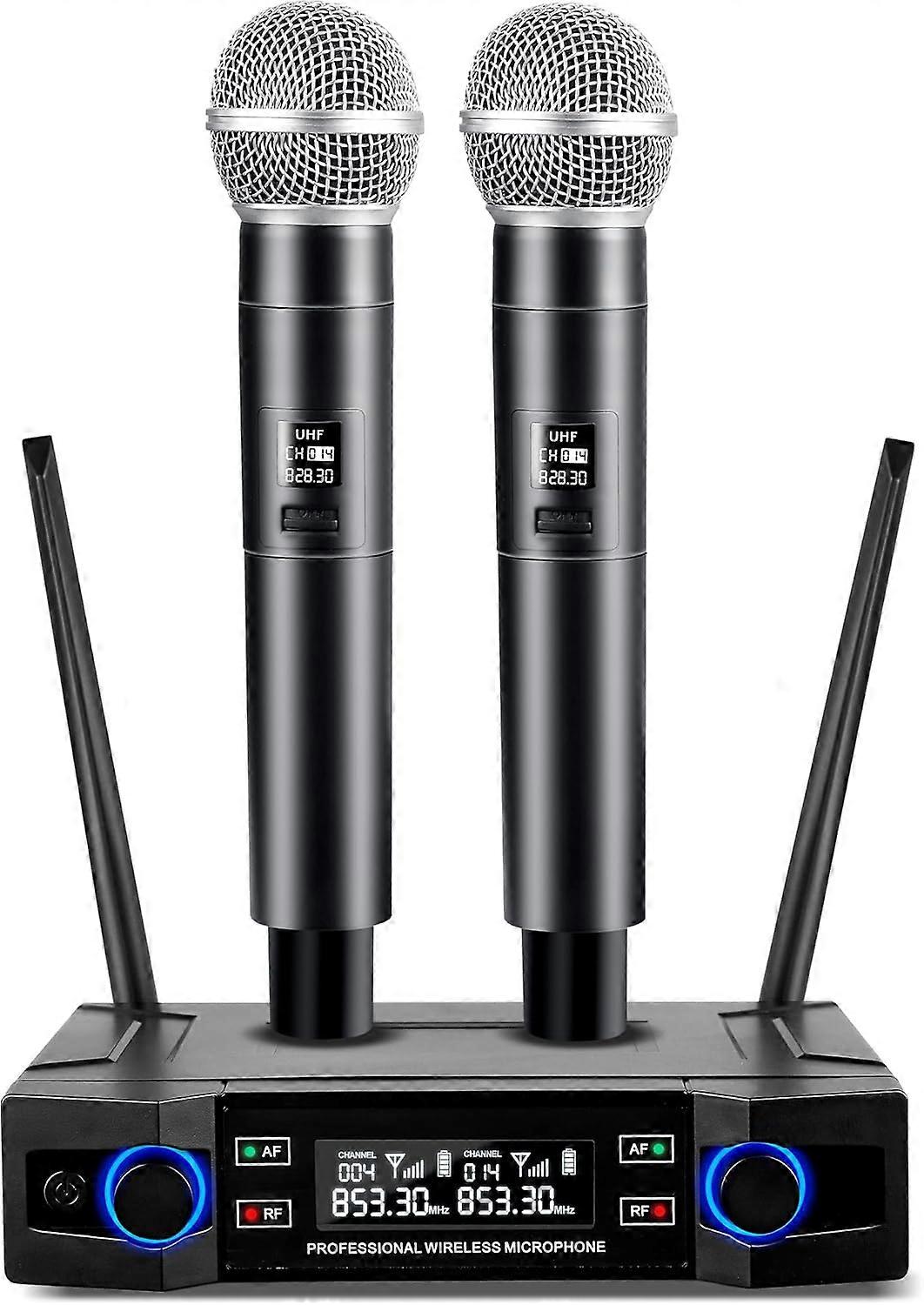 UHF Wireless Dynamic Dual Handheld Microphone System for Live Performance