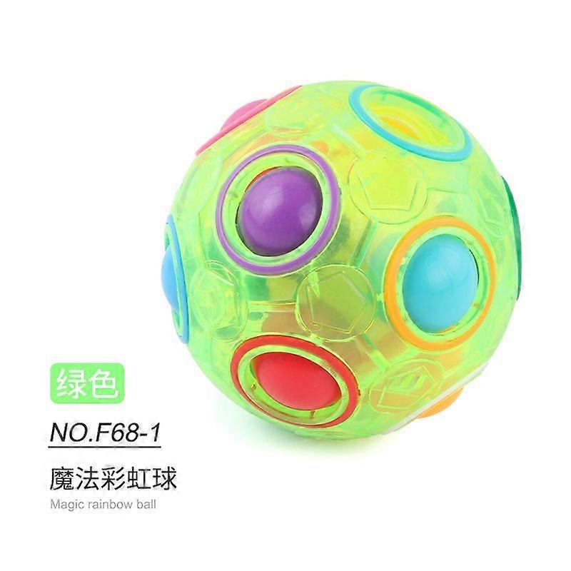 F68-1 Rainbow Ball Green Bag 86.4G# Rainbow ball decompression rotary gyro children's puzzle round 12-hole mixed color magic ball toy