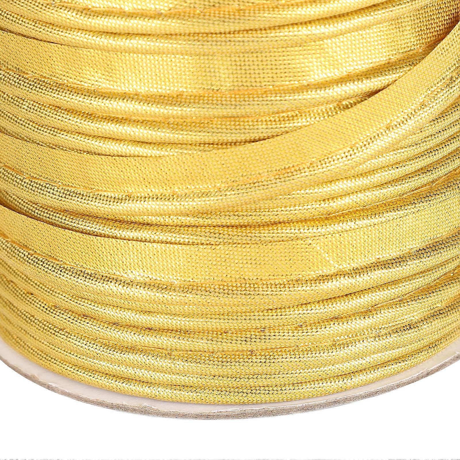 Braided bias tape for sewing, piping, 70 m wide, 1 cm wide, gold