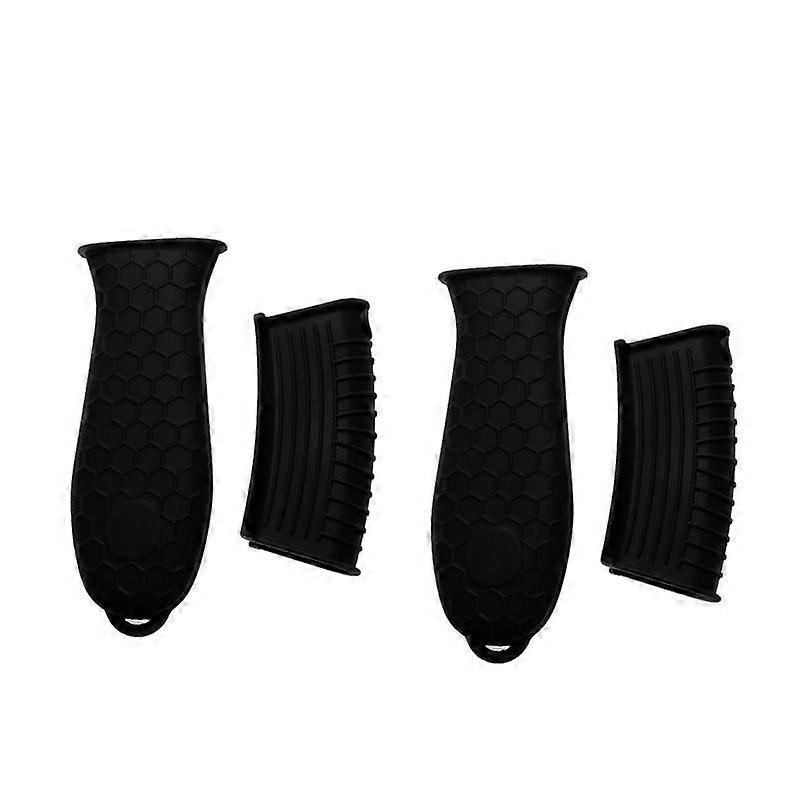 4Pcs Non Slip Kitchen Handle Cover Set Heat Resistand Pot Handle Silicone Cover