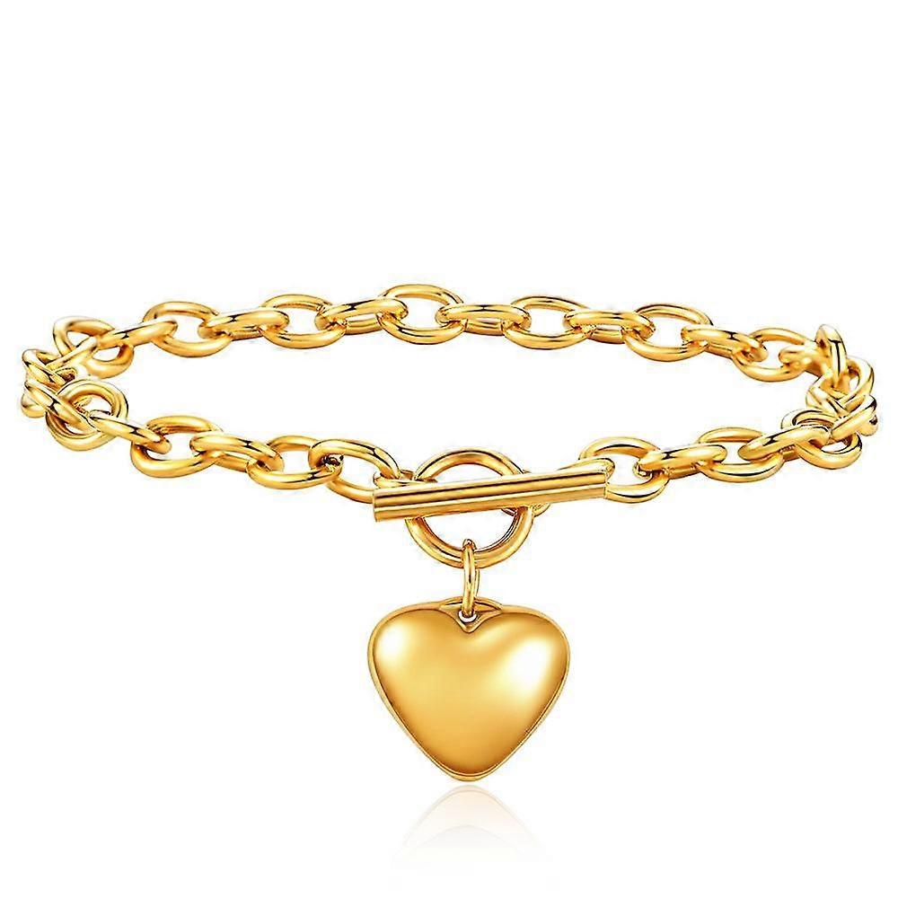 Fashion Simple 304 Titanium Steel Heart Cross Chain Ot Buckle Bracelet