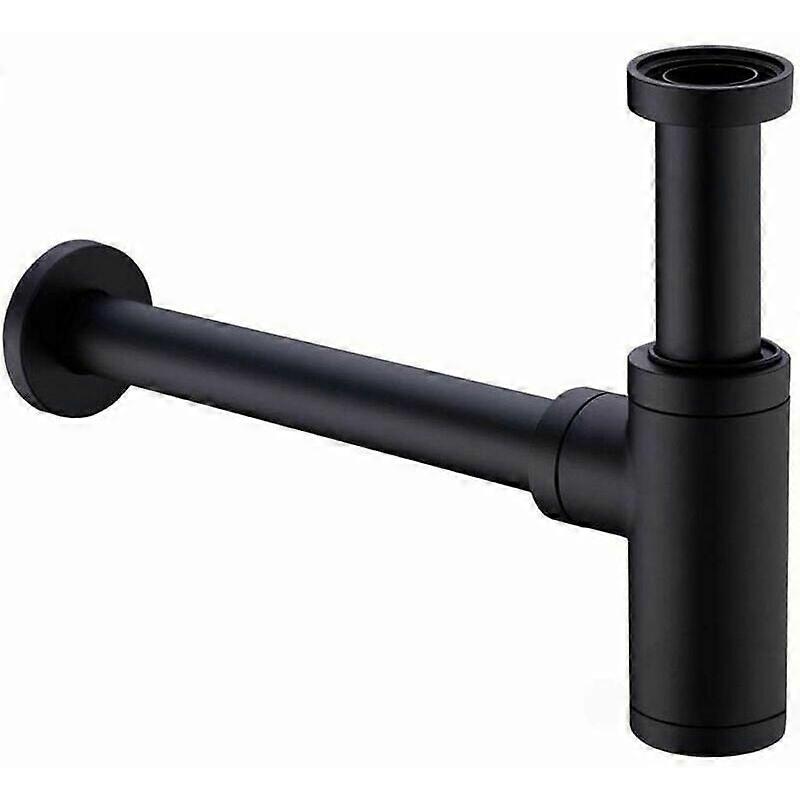 Adjustable Bottle Trap, Brass P-Trap with Standard Slip Inlet for Wall Drainage, Durable and Rust Resistant, Matte Black Finish