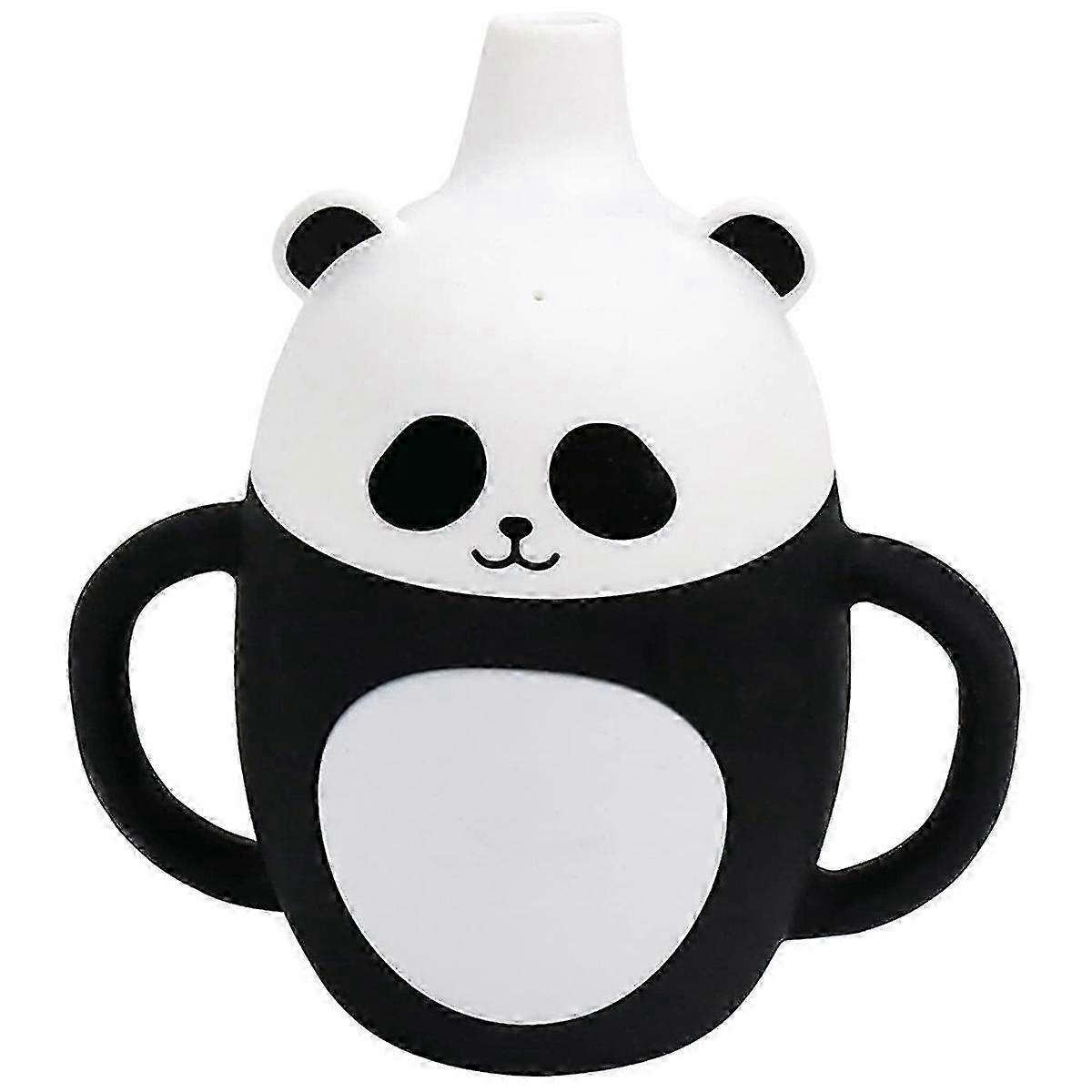 Toddler Sippy Cup, Barnas silikonkopp, Splash-Proof Straw Panda Sippy Cup
