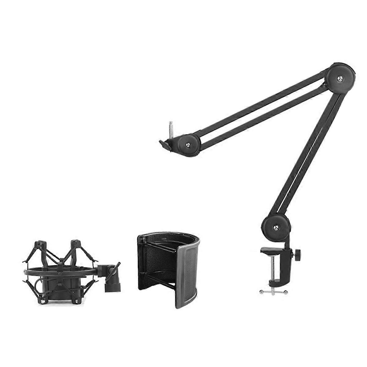 Mic Arm Stand,Adjustable Suspension Boom Scissor Arm Stand Black