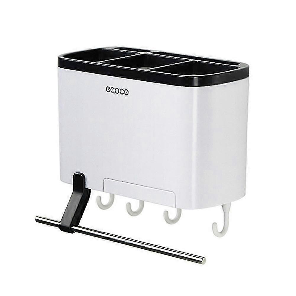 Chopsticks Tube Wall-Mounted Drain Holder with Hooks Multifunction Kitchen Accessories Tableware S