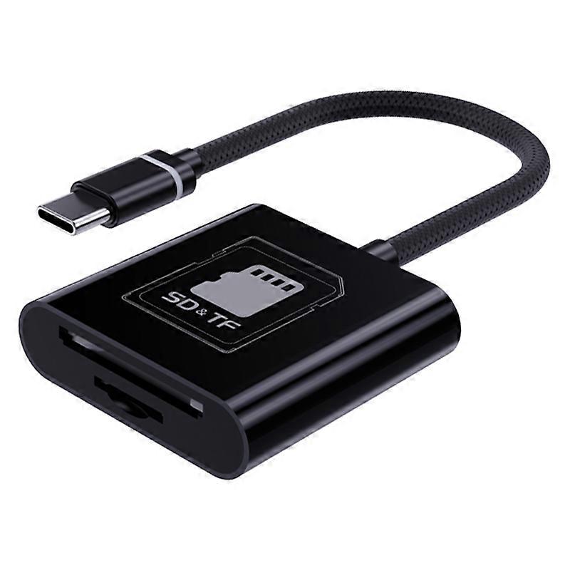Type-C 2 in 1 Card Reader for TF SD Cards Support Up to 2TB Compatible with Windows MAC OS Linux And