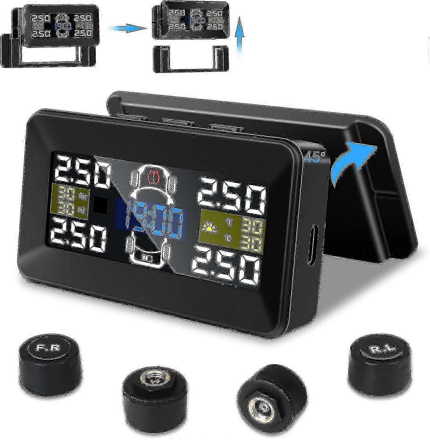 Σύστημα παρακολούθησης πίεσης ελαστικών Tpms, αφαιρούμενο ασύρματο ηλιακό σύστημα παρακολούθησης πίεσης ελαστικών Tpms υψηλής ακρίβειας