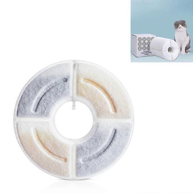 Round Pet Automatic Water Dispenser Filter Core High Iodine Value Coconut Shell Activated Carbon Filter Cotton, Specification: 6 PCS/Box