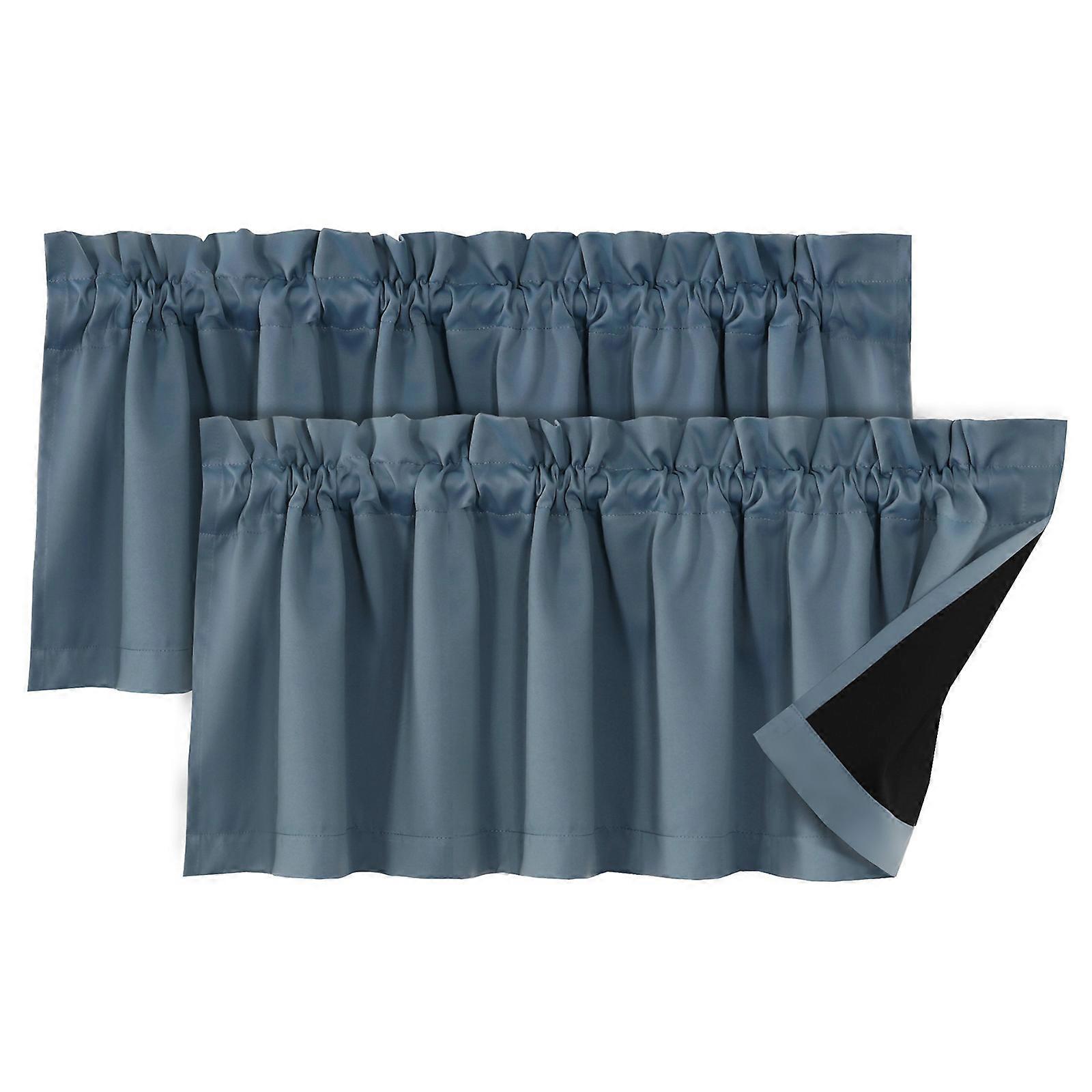 Set Of 2 Premium Polyester Curtains Offering Superior Light Reduction Privacy Perfect For Stylish Home Apartment Use Stone blue