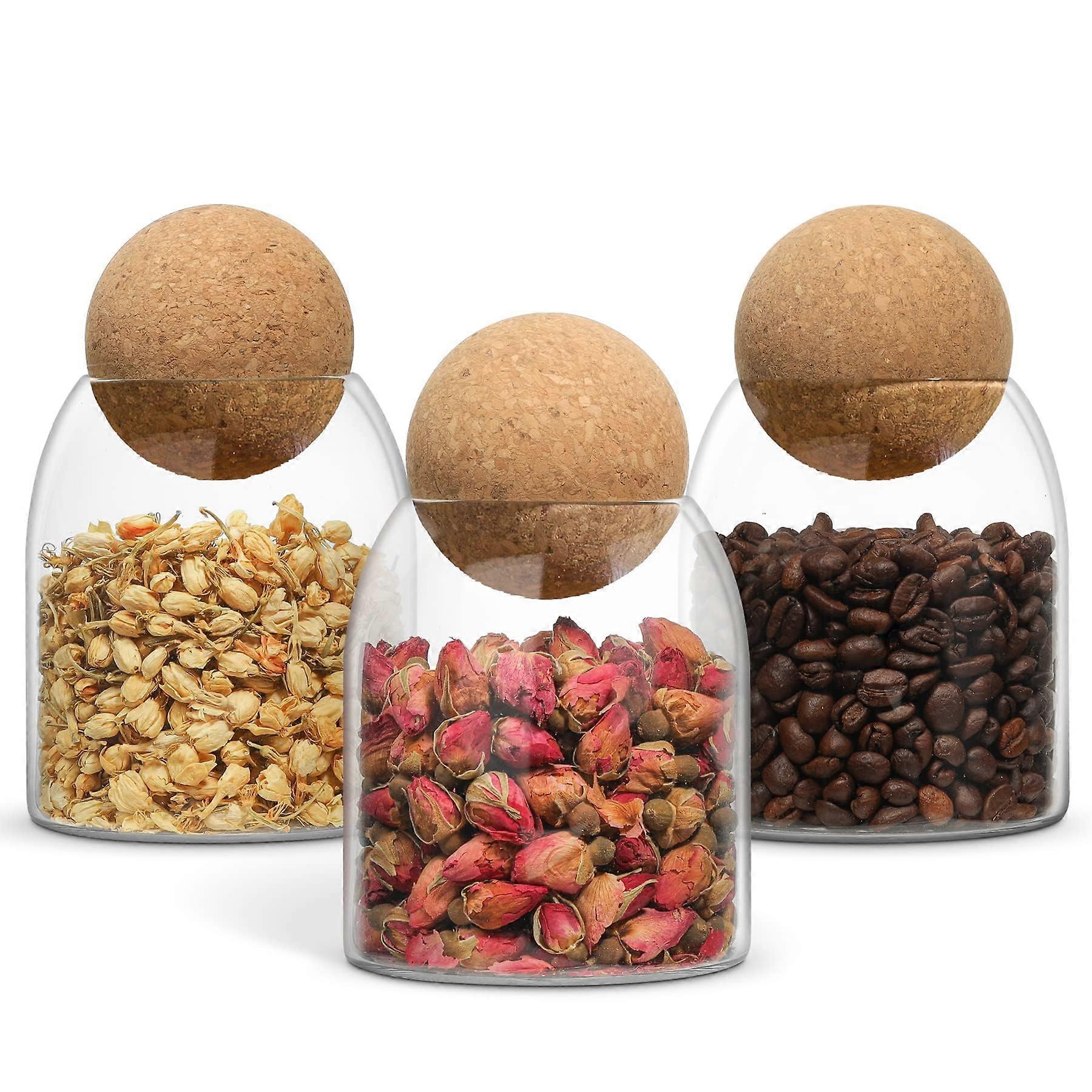 3 Pack Small Glass Storage Container for Candy Jar or Tip Jar 16 OZ