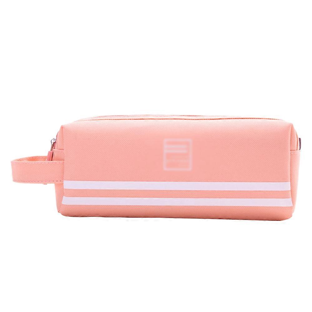 Large Capacity Pencil Case 2 Compartment Foldable Design  With Zipper Handle Pouch Pen Bag