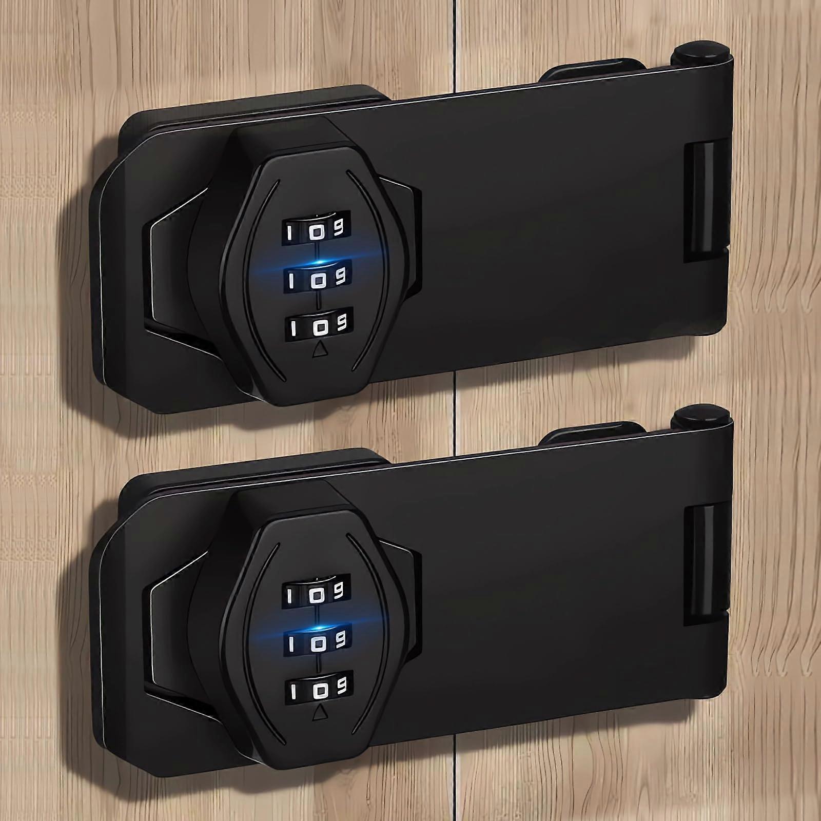 Keyless Combination Door Lock - 2 PCS Outdoor Garage Lock Set, 4' Adjustable Size, Weather-Resistant, Secure Access