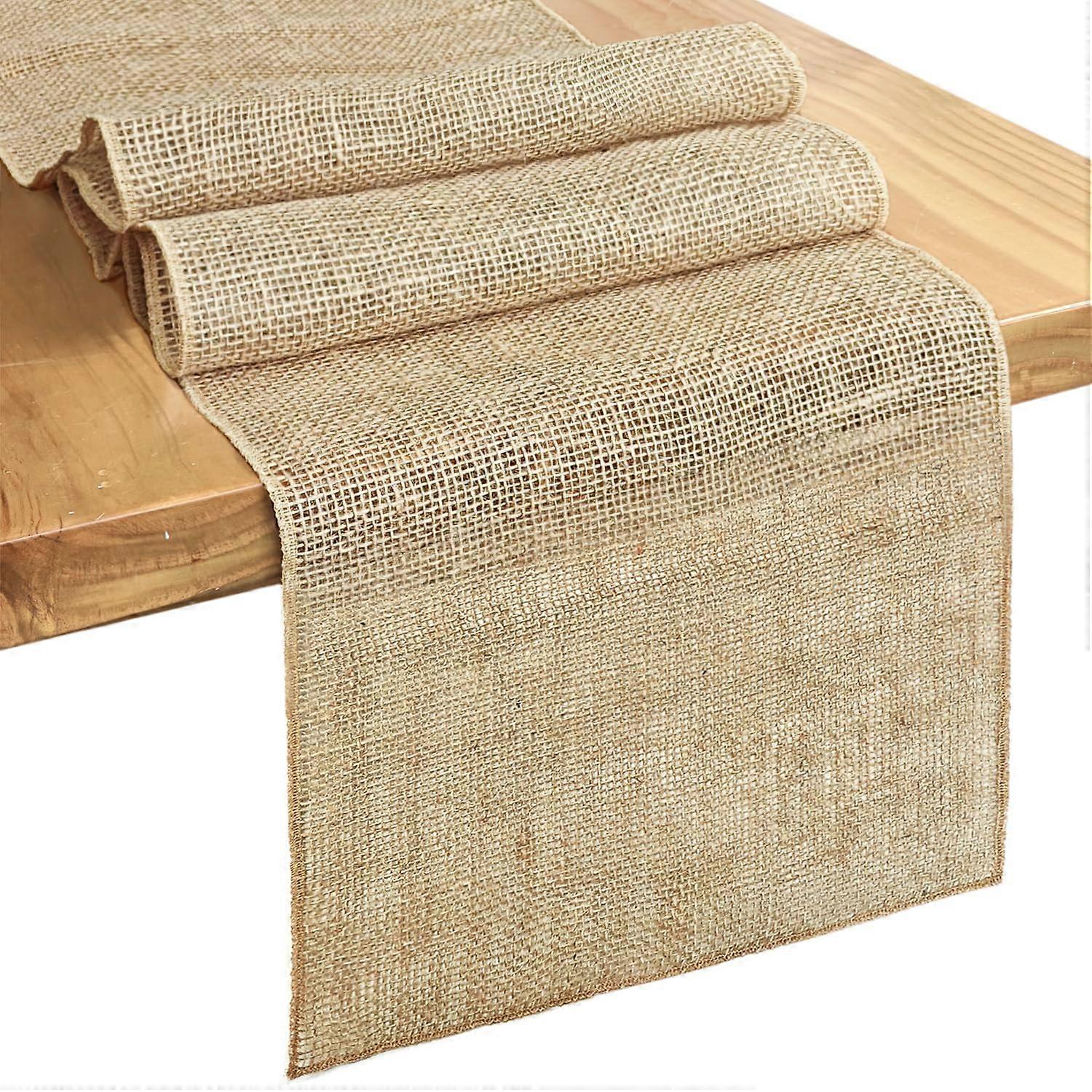 Burlap Table Runner 108 Inches Long Jute Farmhouse Decor Retro Style for Dining Table Decoration