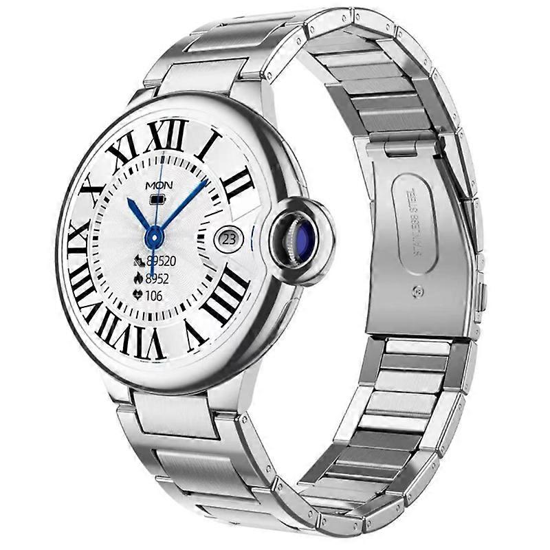 Smartwatch with Bluetooth Calling, Heart Rate Monitoring, and Fashionable Design(Silver)