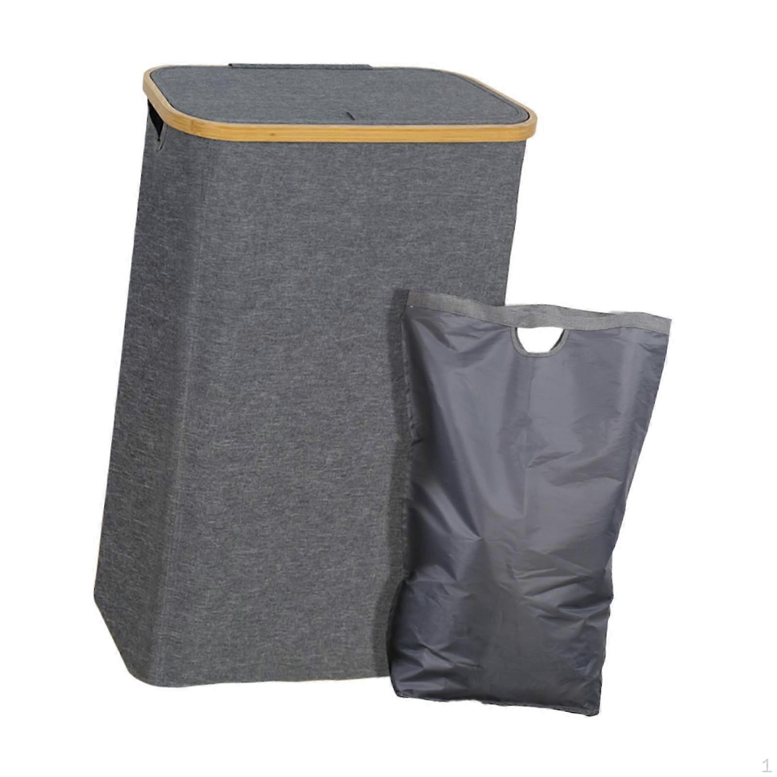 Clothes Bin with Lid, Laundry Storage Solution for Bedroom and Bathroom