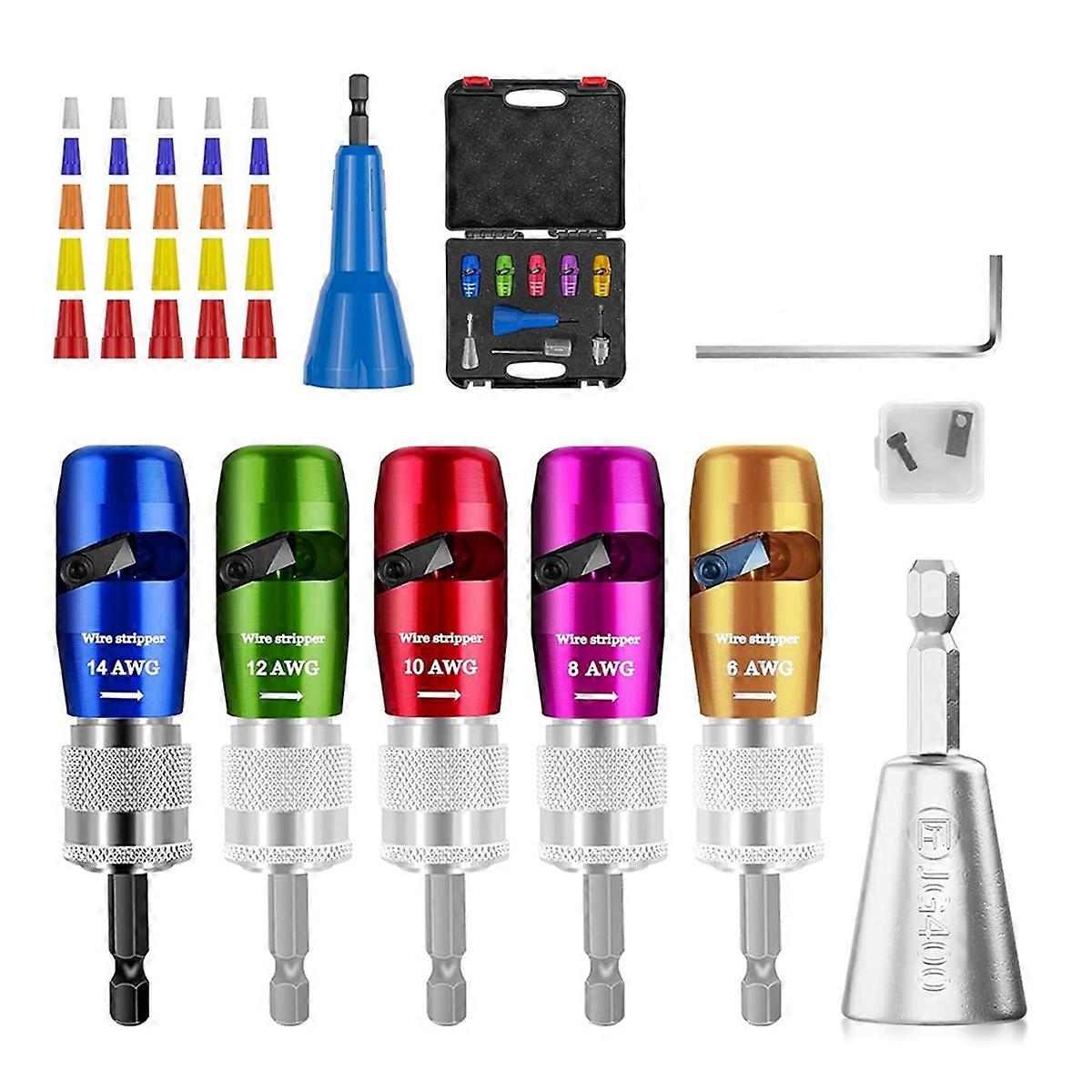 Regulations Wire Stripping for Drill, Wire Stripping Tool & Wire Twisting Connector Set,Wire Twiste