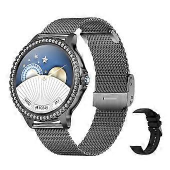 Montre intelligente de sport Bluetooth Bracelet en maille noire + bracelet en silicone