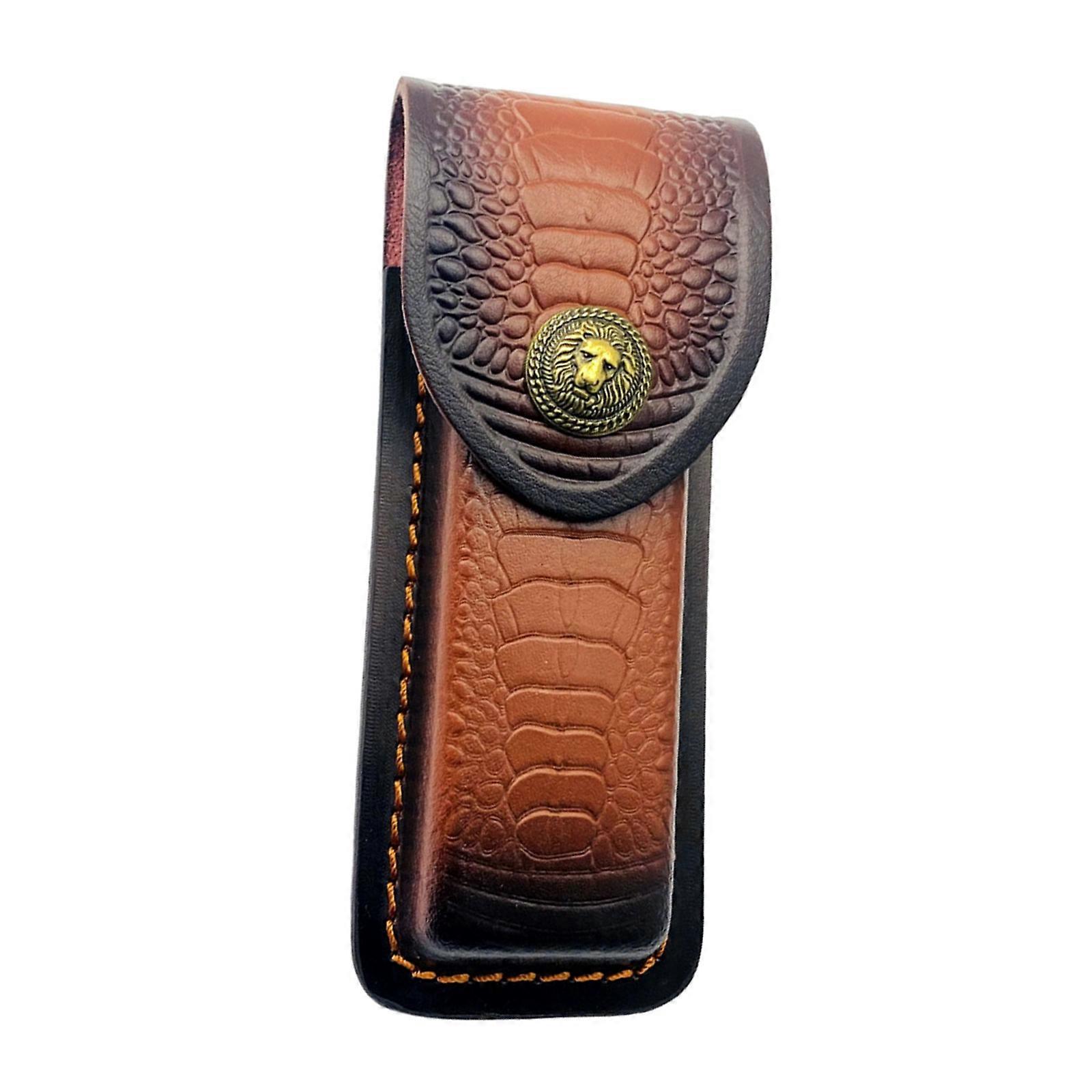 Quality Leather Knife Case Convenient Leather Knife Storage Case Practical Leather Sheaths Belt Scabbards Pockets  brown