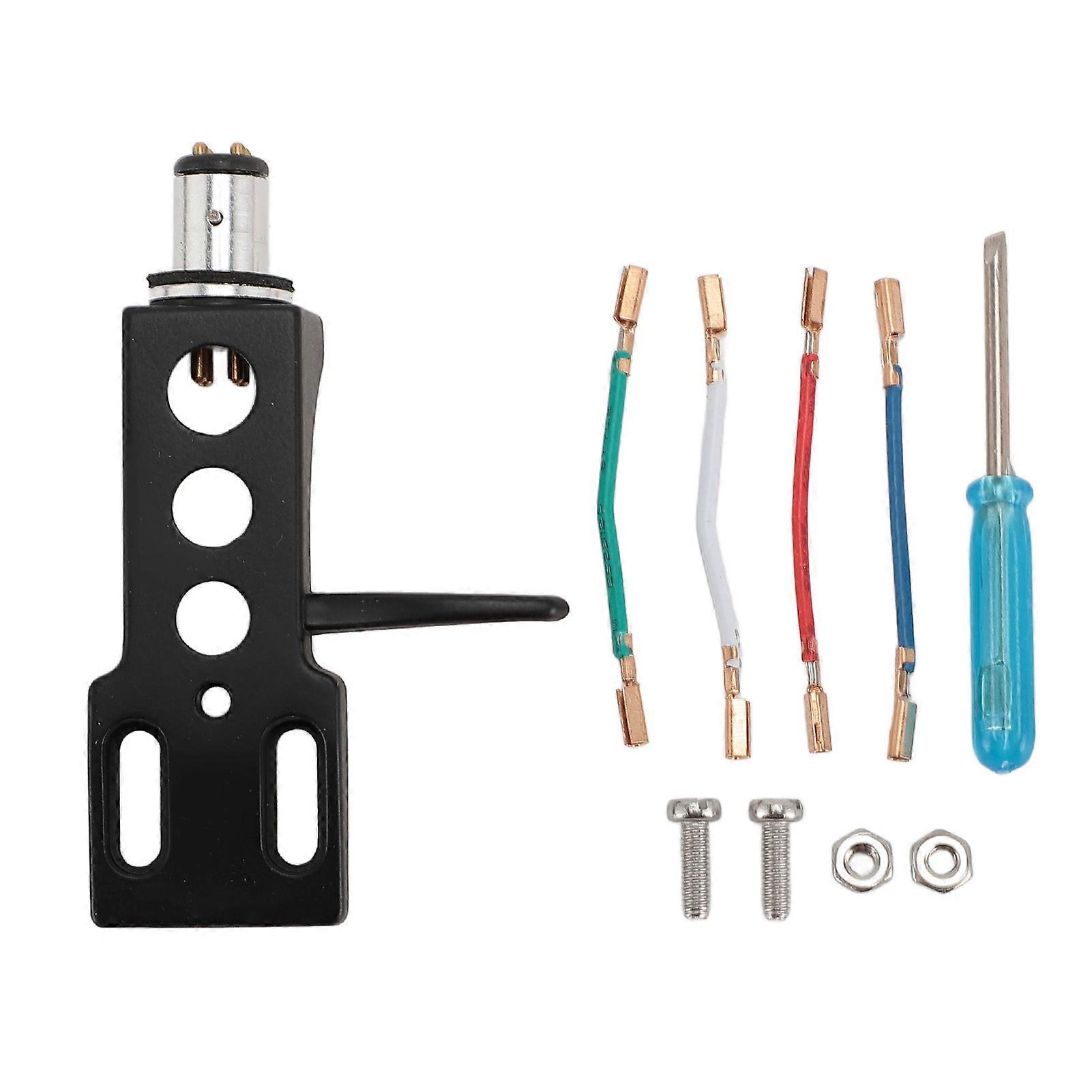 Phono Headshell with Wires Aluminum Alloy Universal Turntable Head Shell for Replacement