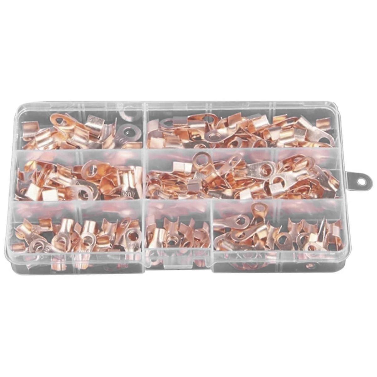 suitable for 160PCS 10A-50A Open Crimp Ring Connector OT Cable Electrical Wire Terminal Copper Lugs Terminal Conn-YI WU CHUN HUI