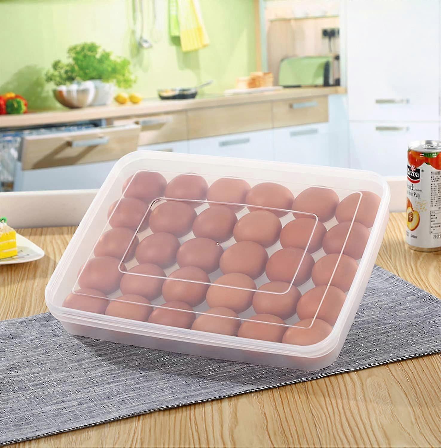 Egg Containers, Portable Egg Storage Box, Stackable Egg Shelf, For Fridge Keeping Eggs, Duck Egg Storage (transparent Color)
