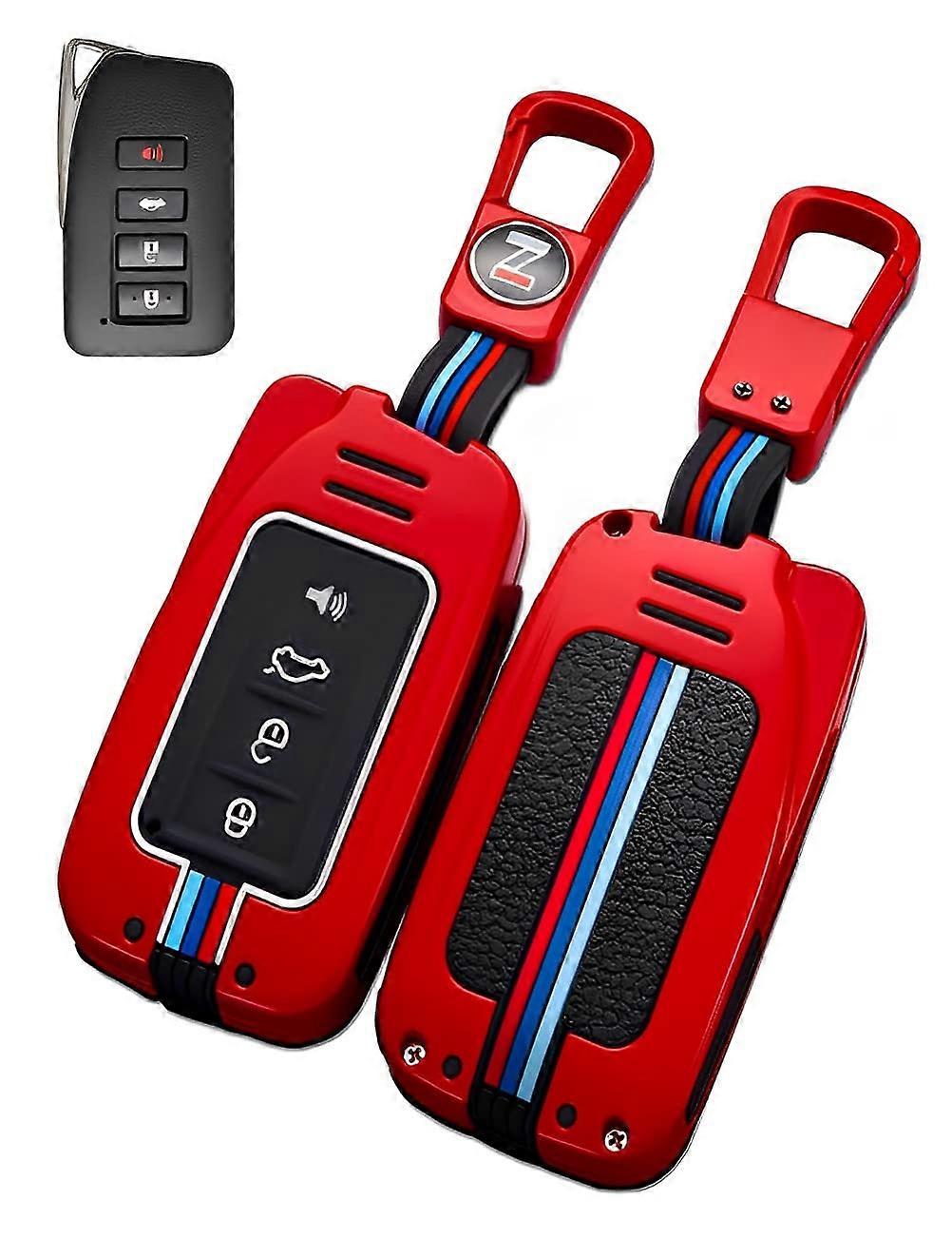 for Lexus Key Fob Cover Case Metal Shell Car Smart Keys Protect Keychain Compatible GX ES GS RS GX (LEBRed)