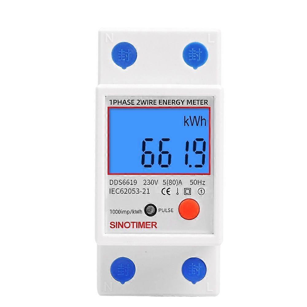 Backlight Display Single-phase Rail Energy Meter 5-80A DDS6619-012