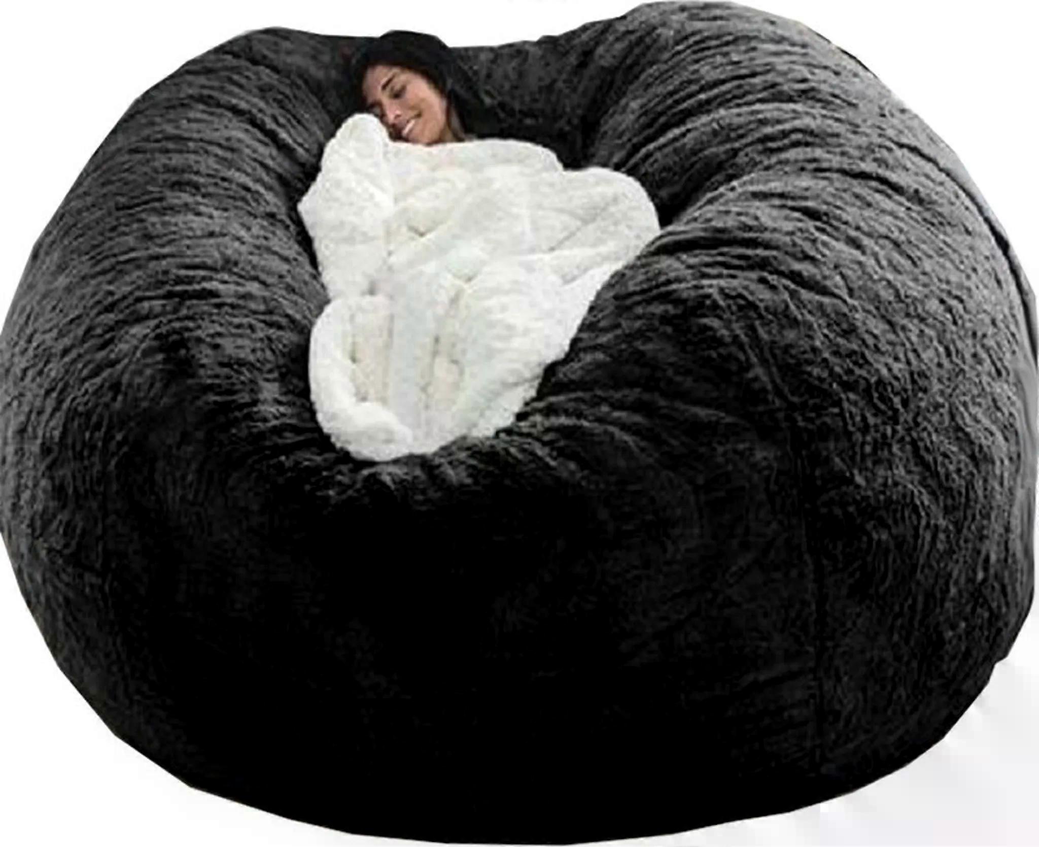 Multifunktionaler Sitzsack Sitzsack Sitzsack Bezug (ohne Füllung) schwarz 130 x 60 cm