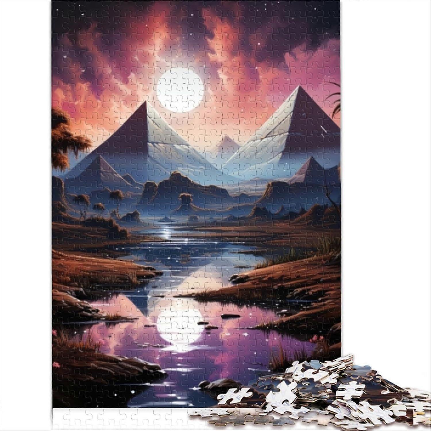und das Puzzle 1000 Teile für Erwachsene Fantasy Pyramide Puzzle für Erwachsene Holzpuzzles Geeignet für Erwachsene und Kinder über 12 Jahre DIY P