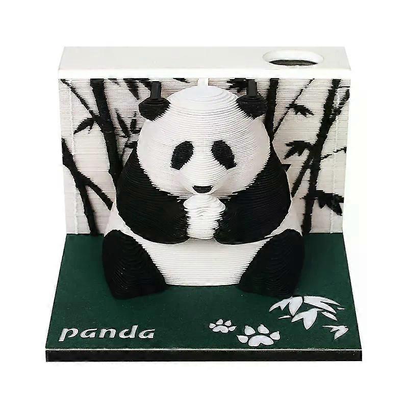 2025 Panda Calendar Sticky Notes Tearable 3D Paper Panda Calendar Notepad 3D Panda Paper Sculpture Model Pen Holder Ornament
