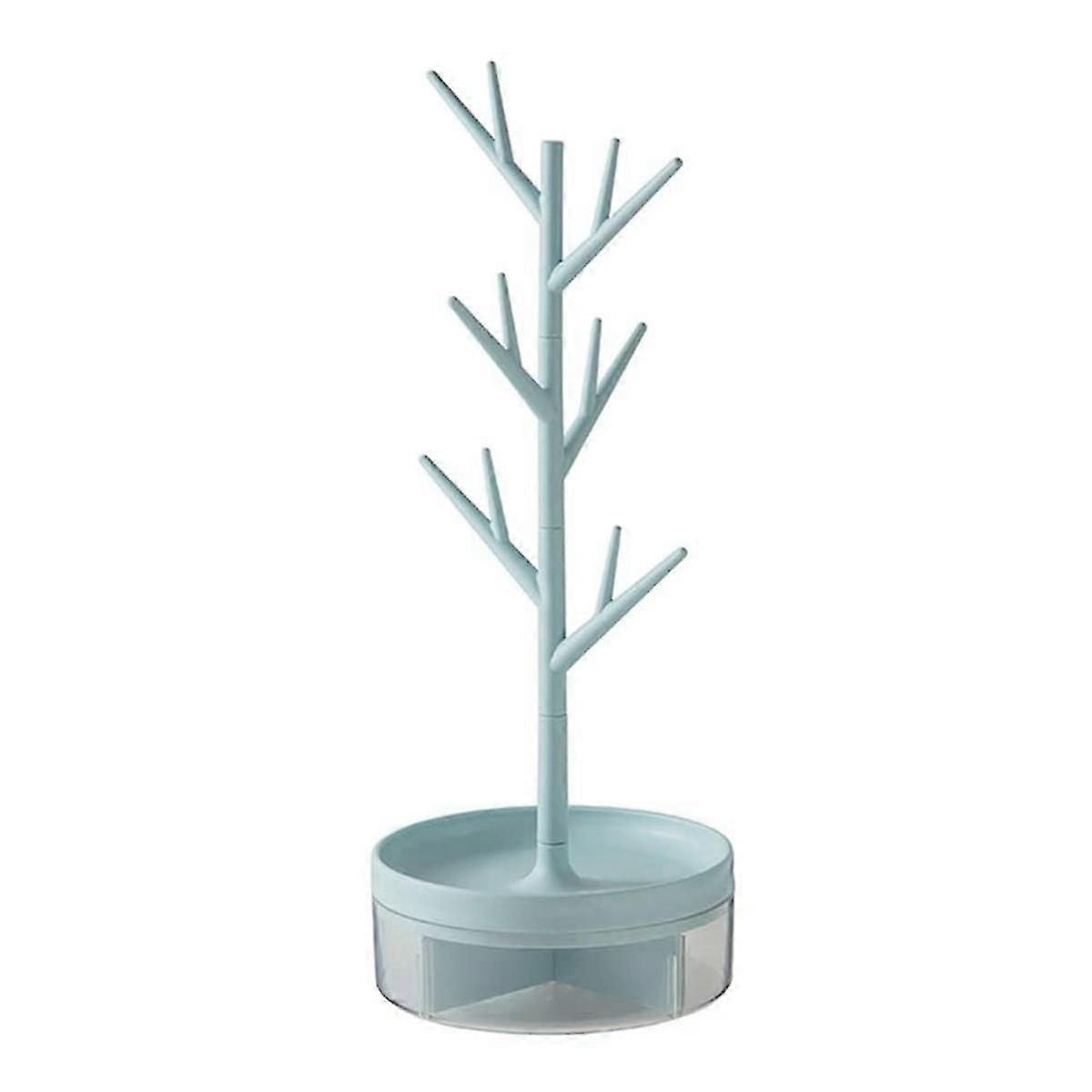 Branch Jewelry Rack with Rotatable Base and Storage Box Tree Tower Rack Hanging Organizer