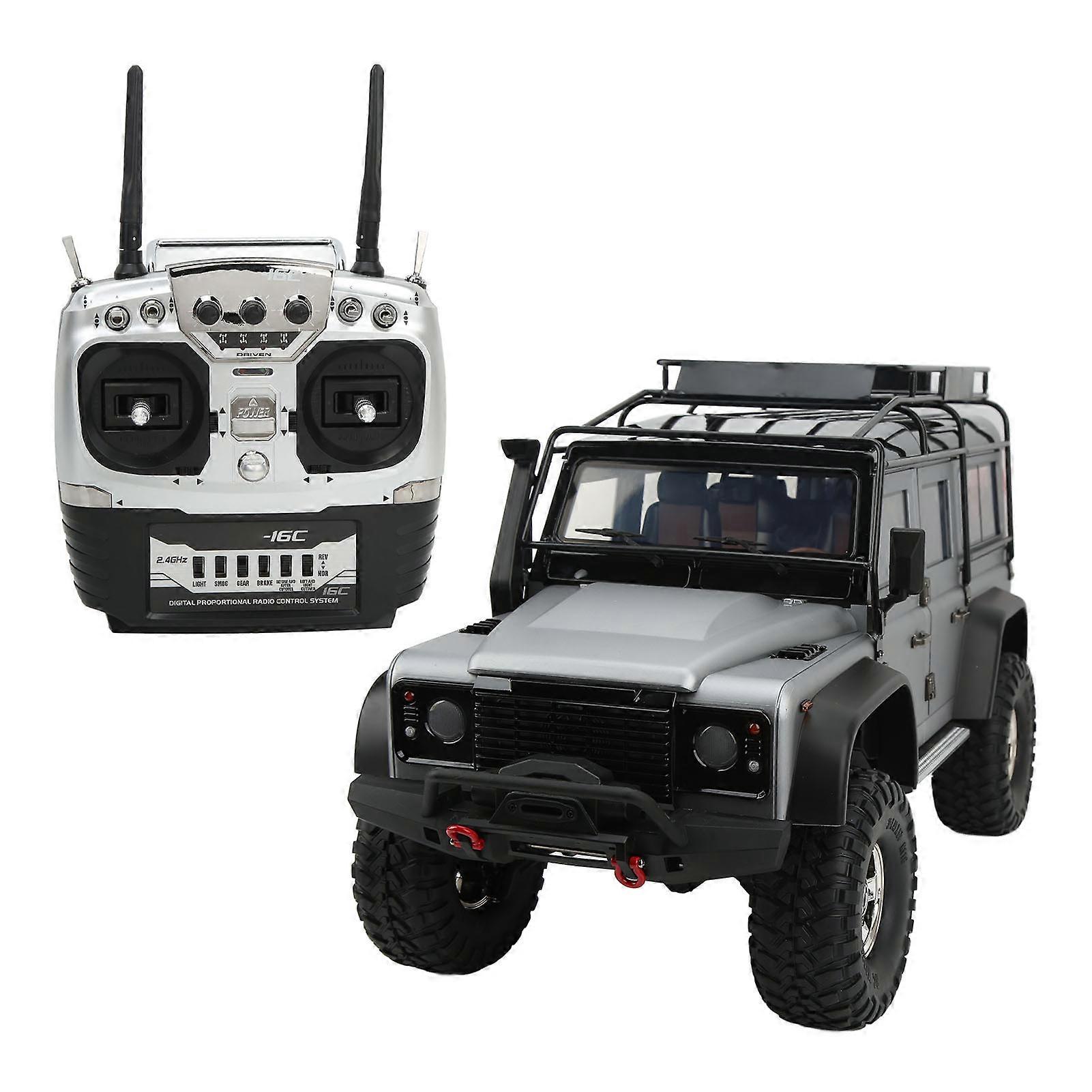 1/10 RC Crawler Car Realistic Structure Openable Door Climbing Car Toy with 9KG Waterproof Steering Gear Grey 