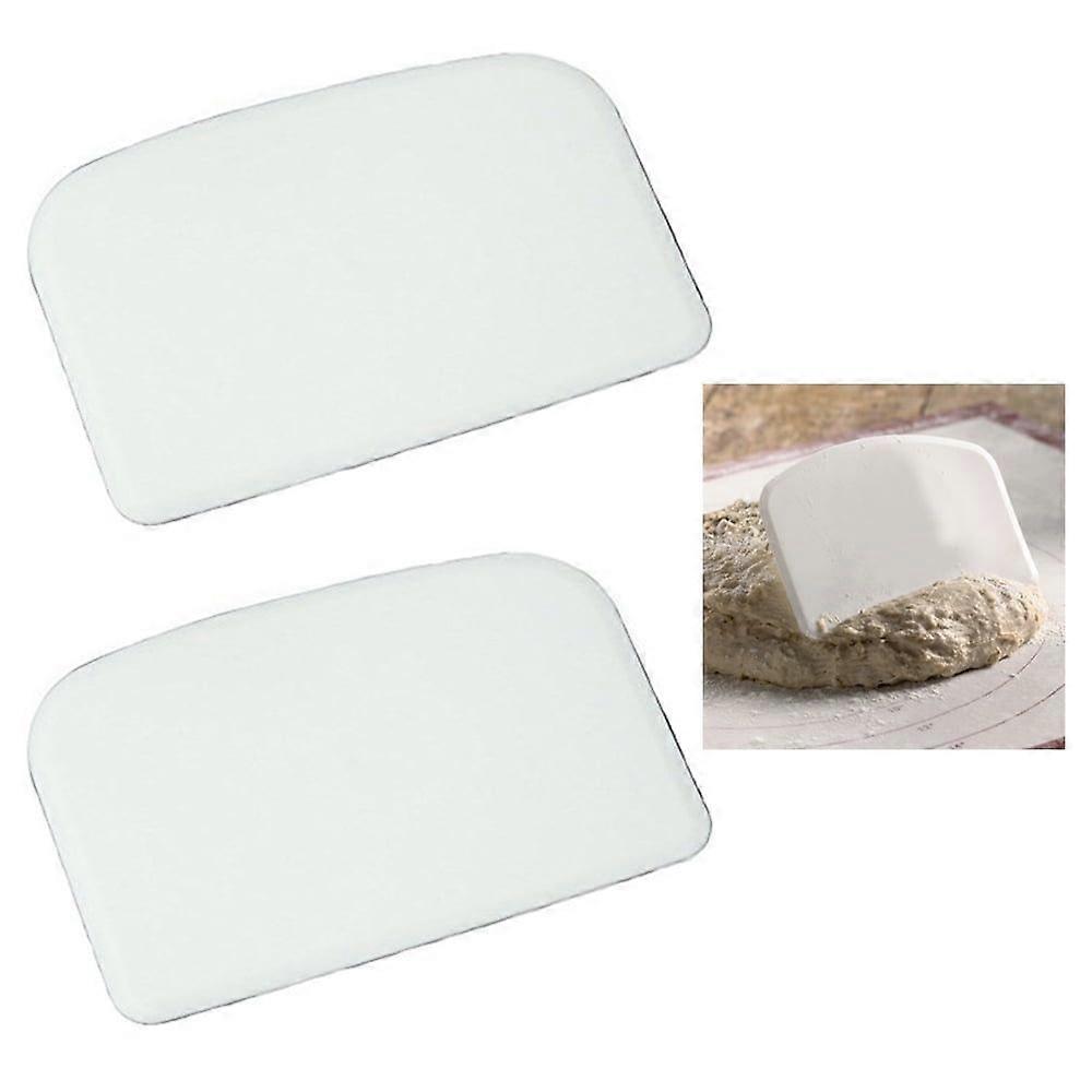 2 Pcs Plastic Dough Scraper Cutter Pastry Kitchen Tools