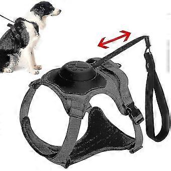 2 In 1 No Pull Dog Harness & Retractable Dog Leash, Reflective Service Dog Harness, Adjustable Dog Vest With Control Handle