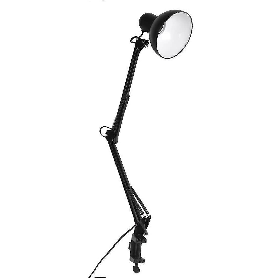 Qtqgoitem AC diaya V 2A US 2 Plug E27 Spring Arm Desk Screw Lamp Socket Holder Black (model: 105 5c5 a85 641 d24)