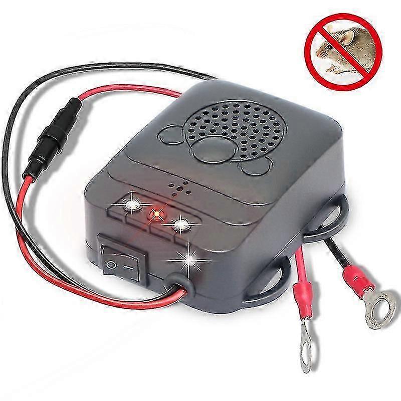 Ultrasonic Car Repellent, Electronic Rat Weasel Repeller Deterrent With Led Strobe Lights For Car, Barn, Kitchen
