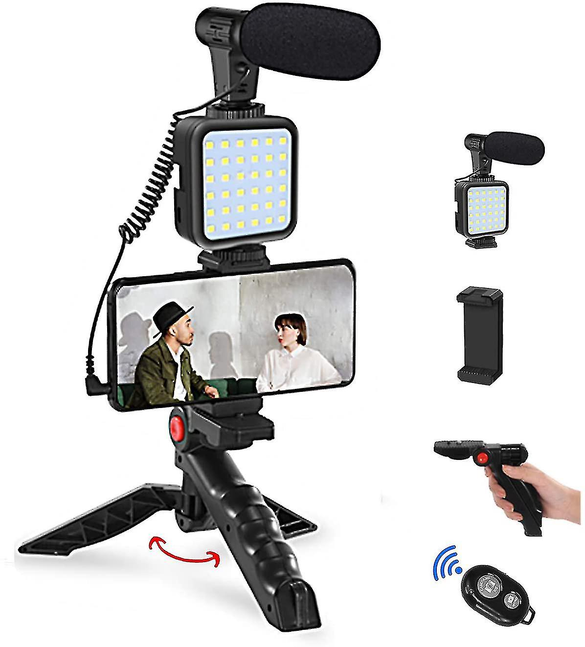 Smart Phone Video Vlog Kit With Extension Tripod For Vlogger