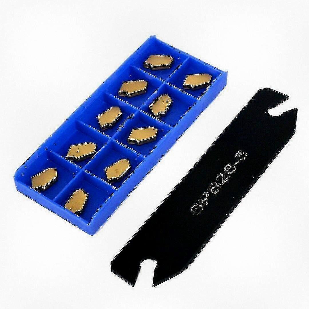 Parting Grooving Cut-off Blade Tool Holder 26mm Set of 10 with Suitable Inserts for Various Brands