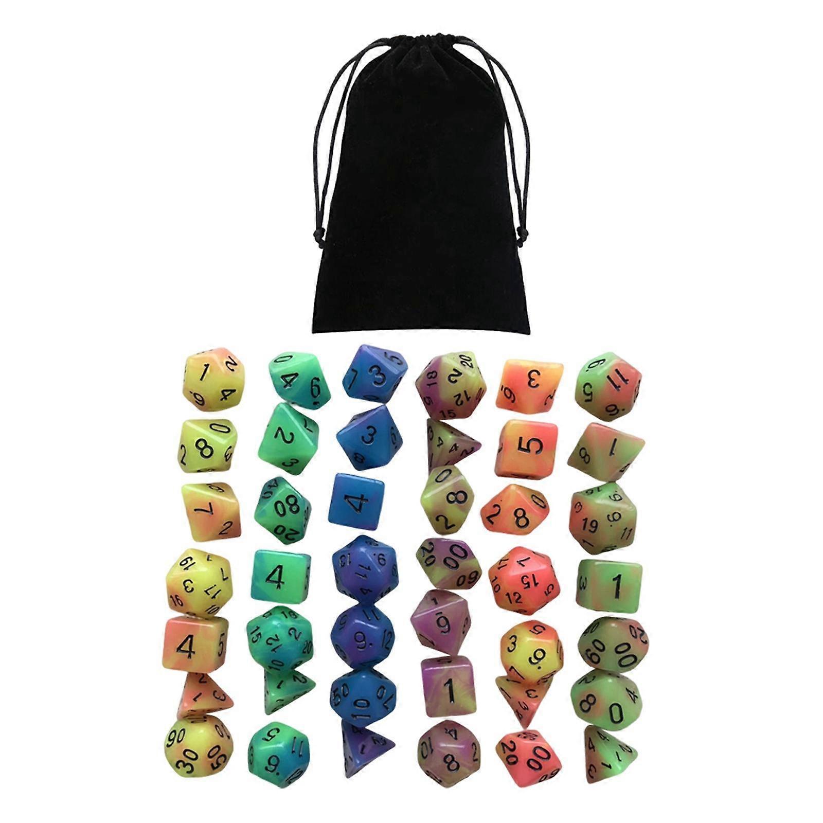 Glowing Polyhedral Dices Set Toys for DND Math Teaching Table Games