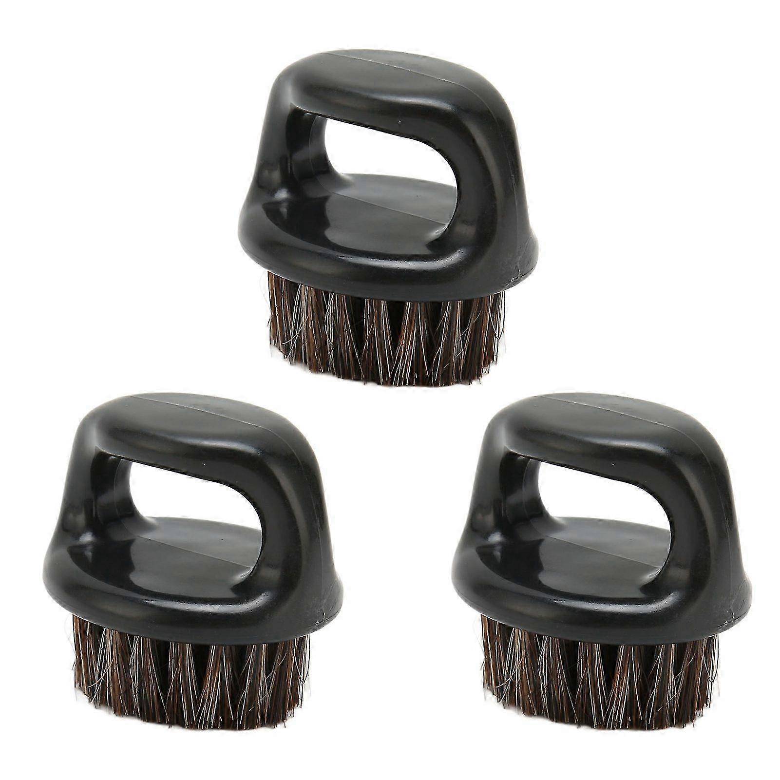 2025 3Pcs Men Beard Brush Burr Free Round Handle Comfortable Using Practical Facial Beard Cleaning Shaving Brush