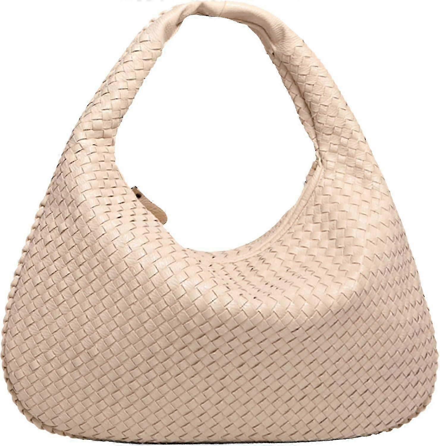 unbrand Woven Leather Hobo Bag for Women Top-handle Shoulder Tote Bag Large Capacity Woven Handbag B