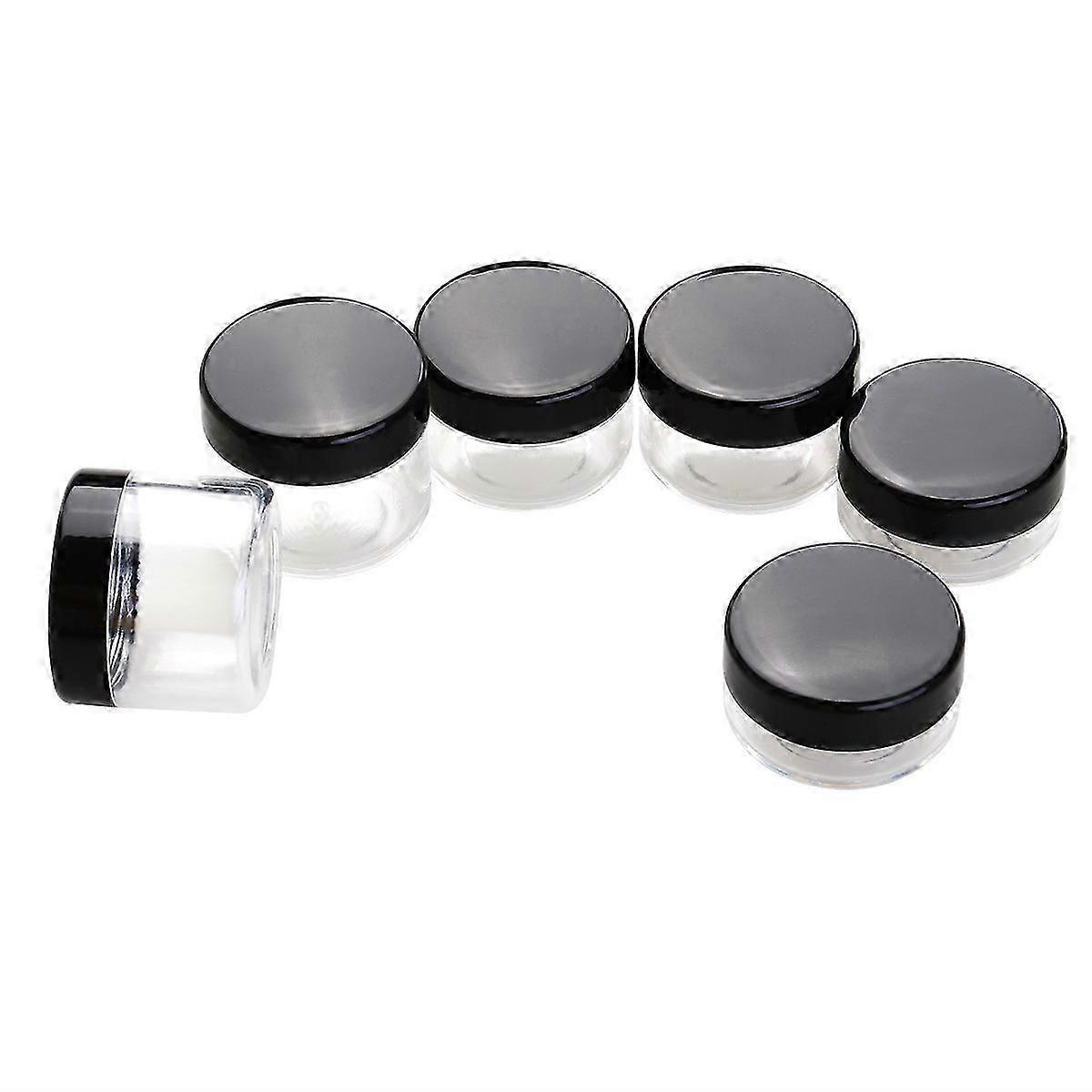 6 Pcs Travel Shampoo Containers Sample Containers Powder Puff Holder Container Lid Sample Container 