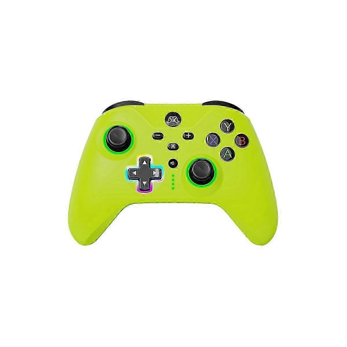 2.4G Wireless Gaming Controller Game Console Controller Joystick with LED Flashing Light Macro Func