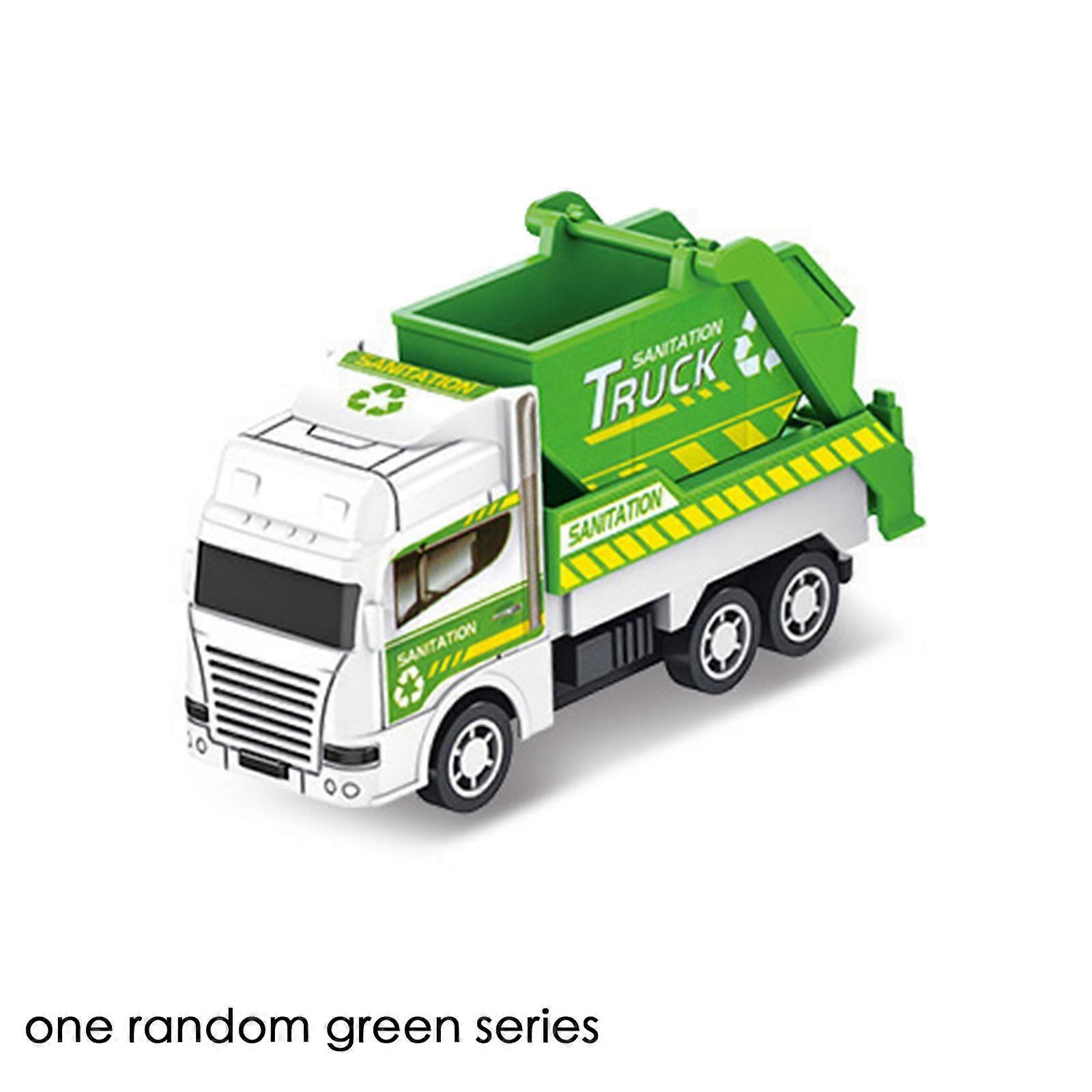 Green series random one (A) $Pull back engineering car mini inertia children's educational toy