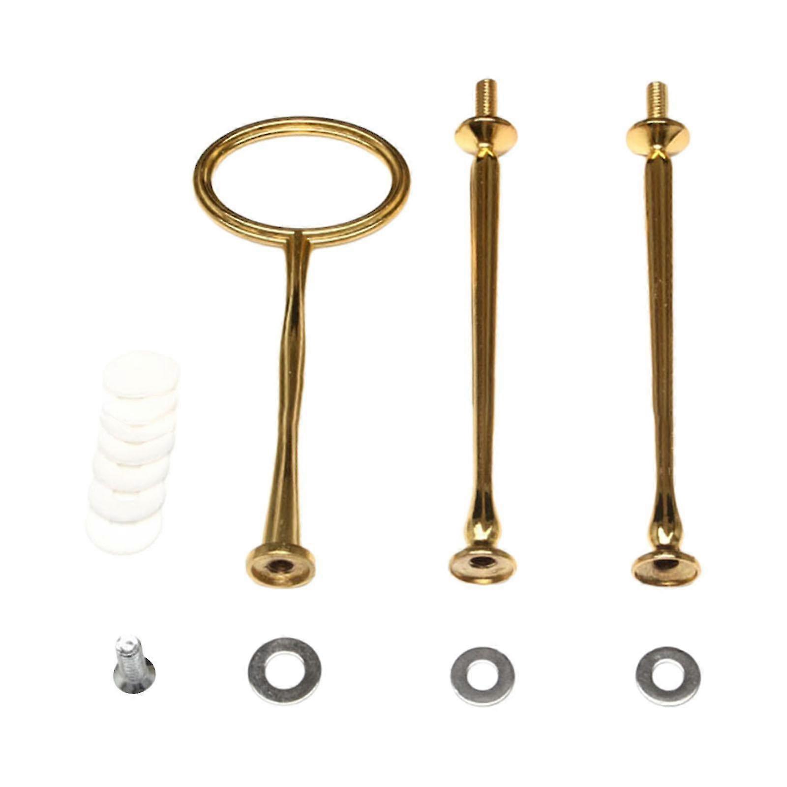 Cake Plate Stand Handle Hardware Rod for Everyday Use and Birthday Parties in Gold
