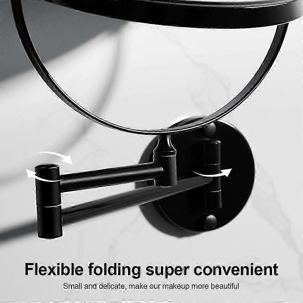 Wall Mounted Makeup 3X Magnification 360 Degrees Swivel Extendable Foldable Arm Bathroom 8 Inches Double-Sided Vanity Mirror 2025